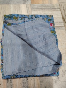 Handmade Kantha Quilt Reversible Cotton Blanket blue fabric print color and Multi Color <b>Bedspread</b> Home Decor Gift for Her - Product Image 2