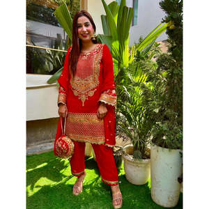 Designer XL Size Suit Set with Heavy Embroidery Sequence Work - Product Image 3