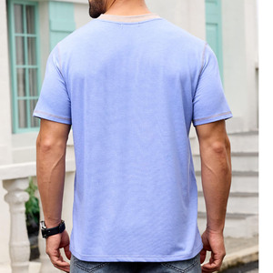 Camisetas casuales para hombre, 100% algodón, lavadas con ácido, con logo personalizado bordado, estampado en blanco, estilo streetwear, de tela gruesa. - Product Image 5