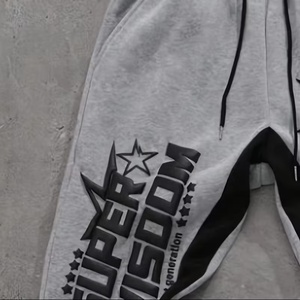 Pantalon de jogging évasé à jambes larges en molleton 100 % coton personnalisé OEM avec logo sur mesure pour homme - Product Image 3