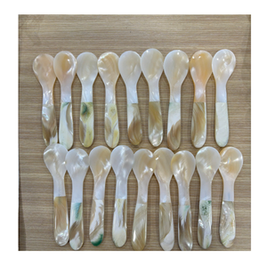 Cuillère en coquille naturelle faite à la main, cuillère en nacre, vaisselle écologique pour dessert, glace, café - Product Image 5