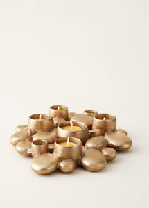 Support de bougie moderne en métal doré en forme de galets, pour plusieurs bougies chauffe-plat, décoration de luxe pour la maison, centre de table - Product Image 2