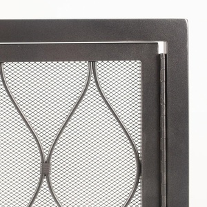 Protector de Chimenea Metálico con Diseño de Ondas Marroquíes, Doble Puerta, Resistente al Calor, Protección Contra Chispas - Product Image 4