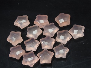 Perles en chalcédoine rose et cristal de quartz facetté en forme d'étoile, 11x11mm, trou de 0,50mm, pour la fabrication de bijoux - Product Image 2