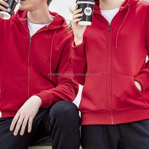 เสื้อฮู้ดผ้าฝ้ายสีดำโอเวอร์ไซส์สำหรับผู้ชายและผู้หญิงเสื้อฮู้ดปักลายด้วยด้ายกำมะหยี่แบบซิปรูดเต็มหน้าสำหรับผู้ชายโลโก้ออกแบบได้ตามต้องการ - Product Image 1