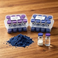 99% Kemurnian Tinggi GHK-Cu Copper Tripeptide-1 Bubuk Peptida Biru Bahan Baku Kosmetik CAS 89030955 C14H21CuN6O6