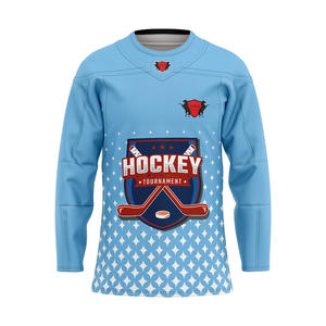 Maillot de hockey personnalisé avec logo sur mesure, vente en gros, haute qualité, impression par transfert thermique, 100% polyester, vêtements de hockey sur glace - Product Image 5