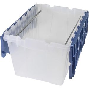 Contenitore di Stoccaggio in Plastica Impilabile da 12 Galloni con Coperchio Integrato e Guide per Archiviazione a Lettera - Armadietto Portadocumenti - Product Image 1