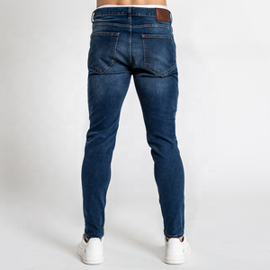 Custom Men's Straight Lightweight High <b>Waist</b> Denim <b>Jeans</b> <b>Elastic</b> <b>Waist</b> Breathable Casual Streetwear - Product Image 4