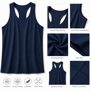 OEM Manufacturer Custom Custom Printed Logo <b>Mesh</b> Tank <b>Top</b> Ribbed Neckline Trim Cotton Fabric For Basketball Fitness Fashion - Product Image 3