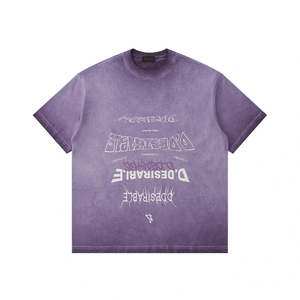 เสื้อยืดวินเทจฤดูร้อนใหม่สำหรับผู้ชาย ทรงหลวม พิมพ์ลายแบบวอช แขนสั้น โอเวอร์ไซส์ ผ้าฝ้าย 100% สไตล์สตรีทแฟชั่น - Product Image 1