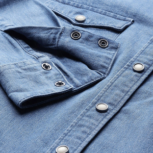 Chemise en jean classique à manches longues pour femme, design personnalisé, boutonnée, printemps/été, vintage, coton biologique, écologique, élégante, décontractée - Product Image 5