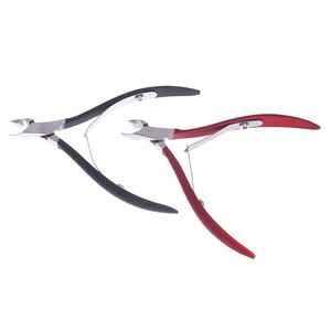Cortacutículas de acero inoxidable para uñas de manos y pies, para recortar cutículas y piel muerta, negro y rojo - Product Image 5