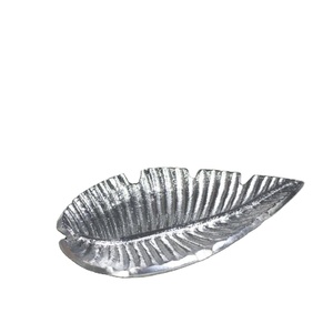 Plateau feuille d'argent plateau à biscuits artisanat élégant plateau en aluminium décor à la maison fruits secs collations plat de service de fruits pièce maîtresse article - Product Image 1