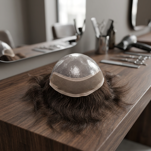 ทูเป้ผมแท้แบบเต็มศีรษะและแบบ PU Base Remy Hair ผมตรงอินเดีย ฐานผิวหนัง ทรงตรงกลาง ความหนาแน่น 100% ไร้รอยต่อ - Product Image 6