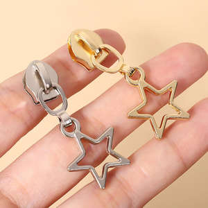 Tête de fermeture éclair métallique détachable en forme d'étoile à cinq branches évidée, accessoires pour sacs et costumes, livraison gratuite - Product Image 3
