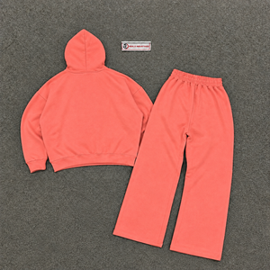 Conjunto Deportivo Premium Rosa Coral Oversize para Hombre: Sudadera con Capucha y Pantalones Jogger, Ropa Casual Urbana al por Mayor - Product Image 6