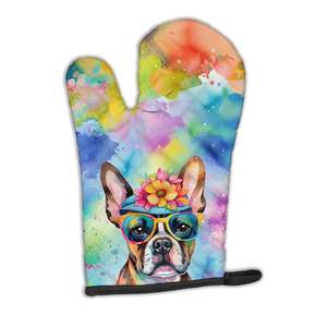 Boston Terrier Hippie Dawg gant de four résistant à la chaleur gant de cuisine épais pour la cuisson et la cuisson protège les mains des casseroles chaudes - Product Image 1