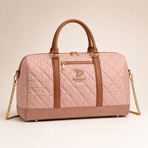 Premium <b>Women</b> Quilted Duffle <b>Bag</b> Factory Custom Travel <b>Weekender</b> <b>Bag</b> Manufacturer OEM Luxury Handbag Supplier - Product Image 2