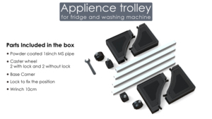 Soporte Ajustable para Refrigerador y Lavadora |   Calidad Premium con Ruedas Bloqueables para Uso en el Hogar y Jardín - Product Image 2