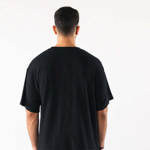 T-shirt décontracté premium surdimensionné en coton doux pour homme, coupe ample, unisexe, streetwear, col rond, haut vierge personnalisable - Product Image 2