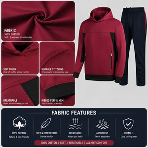 Side Zippered Pocket Men's Fitness Tracksuit With Customizable Adult Size Best Amazing Product Breathable Hoodie And Trouser <b>Set</b> - Product Image 6