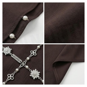 Elegante Hiyab de Chifón para Mujer, Color Sólido, Bordado, Bufanda Larga Multifuncional para Uso Diario en Todas las Estaciones - Product Image 4