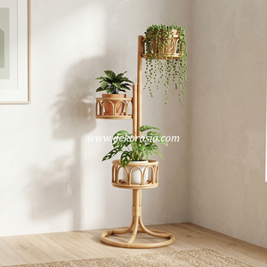 Eco-Friendly Rattan Plant Stand for Indoor Outdoor Garden <b>Flower</b> Pot Holder Decorative Home Decor <b>Display</b> Rack - Product Image 6