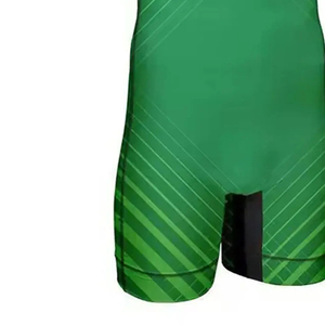 Combinaison de lutte pour homme, verte, imprimée par sublimation, ajustée, une pièce, en spandex et polyester extensible, vêtements d'arts martiaux, combinaison de lutte - Product Image 4
