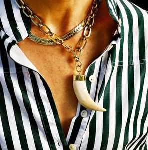 Natural horn crafted Necklace Geometric Pendant Bohemia Style Unisex Jewelry Set women neck wear jewelry - Product Image 4