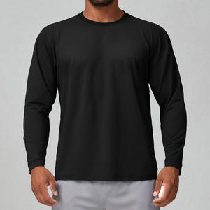 T-shirt décontracté grande taille coupe ajustée à manches longues avec logo imprimé personnalisé, appliques, boutons écologiques, mélange polyester/coton - Product Image 2
