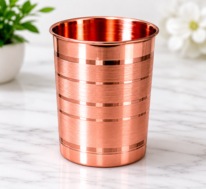 Taza de agua de cobre hecha a mano, taza de cobre ayurvédica, artículos de bebida de cobre tradicionales, taza de bebida de cobre reutilizable, vaso de cobre de lujo - Product Image 1