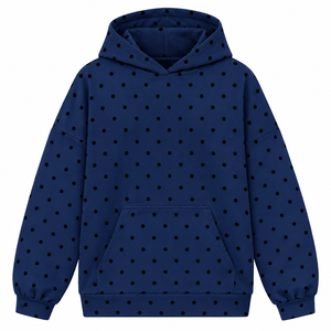 Sweat à capuche oversize à pois lavande pour femme, pull décontracté à manches longues avec poches sur le devant, personnalisable, tissu 100% coton, vêtements d'hiver - Product Image 2
