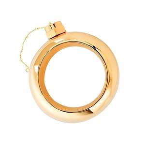 High Quality Copper Donut Shape Pocket Flask with Chain Glossy Finish, Rounded Shape, Leak Proof Design for Liquor Storage - Product Image 1