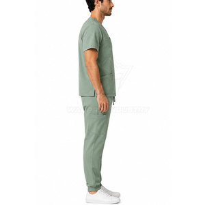 Professional Women <b>Scrub</b> <b>Suit</b> Medical Workwear Set Stylish Design Elastic Waist Soft Knitted Lightweight Long Lasting - Product Image 5