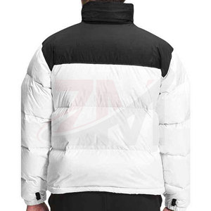 Blouson matelassé décontracté pour homme, col rond, blocs de couleur, coupe-vent, col montant, manteau d'hiver, coupe régulière, rembourrage en polyester, vêtement d'extérieur - Product Image 2