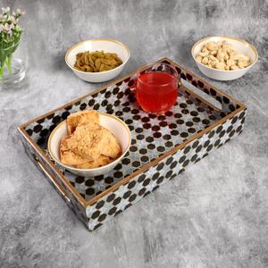 Enamel Tray with Vintage Print Catering Enamel Serving Tray Decorative Kitchen Enamel Tray Enamel Tray for Outdoor Use - Product Image 1