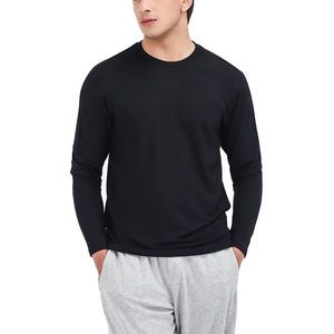 เสื้อยืดแขนยาวคุณภาพสูง สีสันหลากหลาย ผ้าฝ้าย 100% สำหรับผู้ชาย แฟชั่นเสื้อยืดแขนยาว รับทำโลโก้ตามสั่ง บริการ OEM - Product Image 1