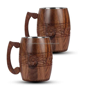 แก้วเบียร์ทำจากไม้ที่ทำด้วยมือเป็นมิตรกับสิ่งแวดล้อมภาชนะใส่เครื่องดื่มสำหรับตกแต่งบาร์ของผู้ชายของขวัญที่เป็นส่วนตัว - Product Image 3