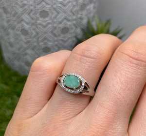 Anillo de Esmeralda Natural en Plata de Ley 925, Hecho a Mano, Certificado IGI, Diseño Art Deco Vintage, Piedra de Nacimiento de Mayo, Regalo para Mujer - Product Image 6