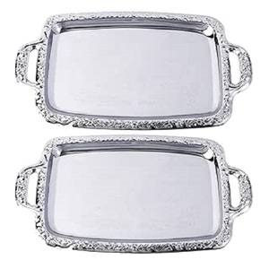 Bandeja Decorativa Rectangular Chapada en Oro con Diseño Floral y Asas de Hojas para Decoración del Hogar - Product Image 5