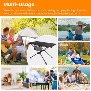 โต๊ะพับพกพาสำหรับตั้งแคมป์พร้อมโครงอะลูมิเนียมอัลลอยด์ ที่วางแก้ว 2 ช่อง กระเป๋าข้าง 2 ช่อง พร้อมกระเป๋าหิ้ว สำหรับปิกนิกและใช้บนชายหาด - Product Image 6