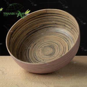 Plateau de service en bambou laqué artisanal du Vietnam, jetable, classique, écologique, couleur personnalisée, pour table à manger, salade, nouilles, fête - Product Image 1