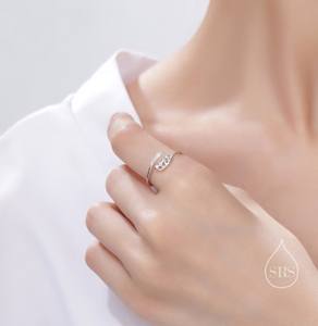Bague en argent sterling Lys du Val extra délicate, taille ajustable, bijoux botaniques inspirés de la nature - Product Image 4