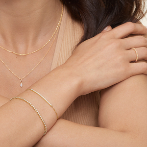 Bracelet chaîne à maillons en diamant à pointes partagées - Product Image 4