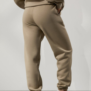 Pantalon de survêtement droit amincissant uni avec cordon de serrage et poches latérales pour femme, idéal pour la course en extérieur et le fitness (vente en gros) - Product Image 2