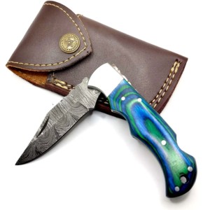 Cuchillo Plegable de Acero de Damasco Hecho a Mano de Alta Calidad, Precio Bajo al por Mayor, 5 Pulgadas, Fabricación OEM - Product Image 1