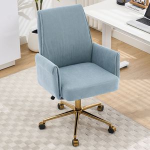 Sedia da Ufficio Ergonomica con Schienale Medio e Tessuto a Righe per Lavoro e Studio - Product Image 2