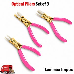 Ensemble de pinces optiques à mâchoires en nylon Luminex Impex, 3 pièces, finition dorée avec poignées roses pour l'ajustement des montures de lunettes - Product Image 6