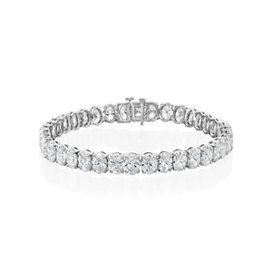 Emerald Cut Lab Created Diamond Tennis Bracelet 925 Sterling Silver Link Chain Certified Fine Jewelry Premium <b>Gift</b> For Women - Product Image 3